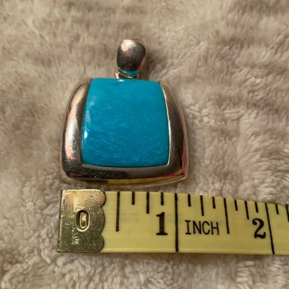 Authentic Turquoise Sterling Silver Pendant - Picture 3 of 4